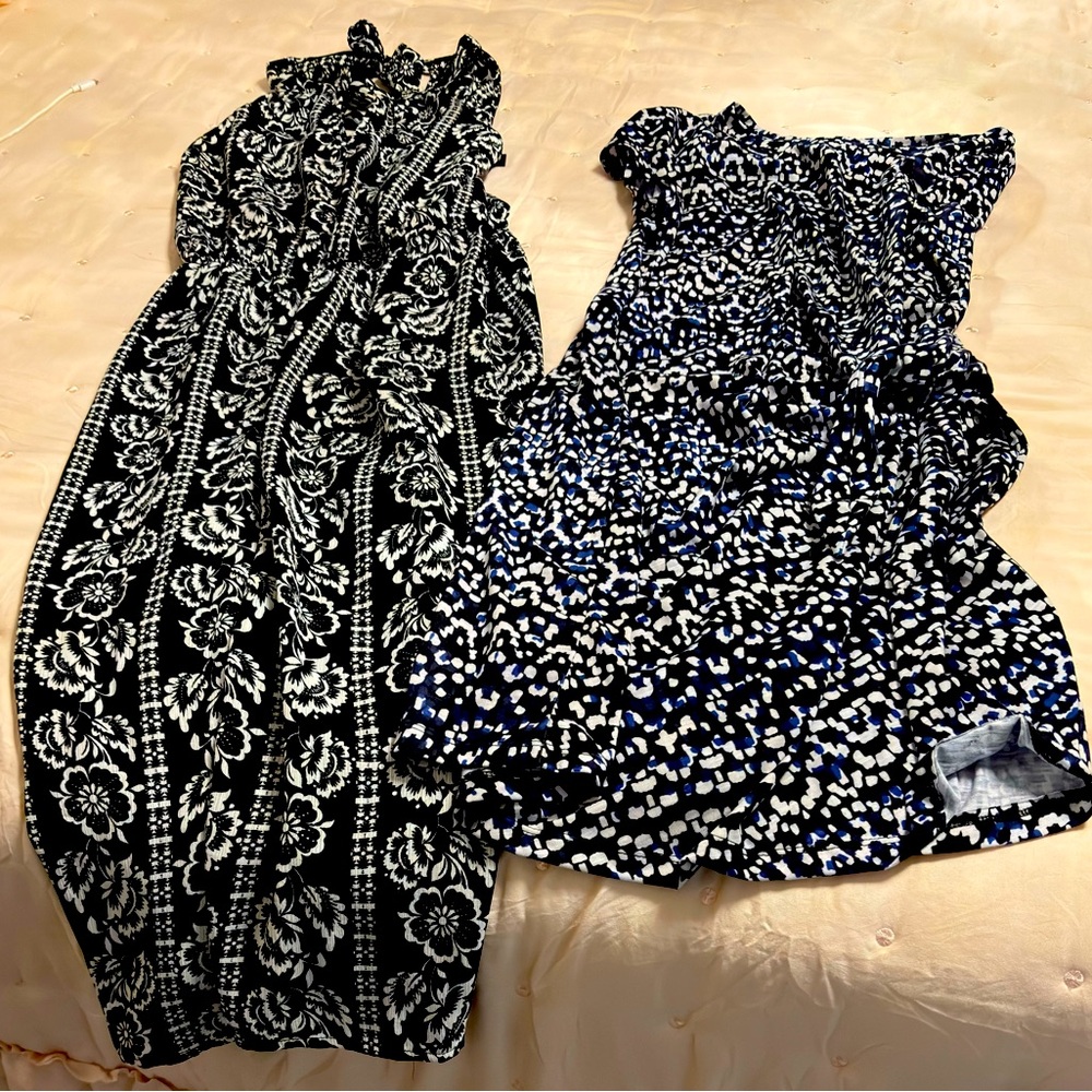 Floral Jumpsuit and Abstract Print Dresse